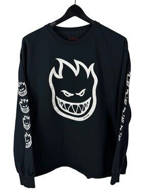 Mens Y2K Spitfire Wheels Long Sleeve Skateboard Streetwear Shirt Size L